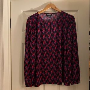 Liz Claiborne Print Long Sleeve Blouse - XL